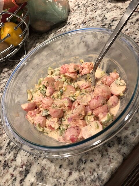 Mock Potato Salad with Poached Radishes